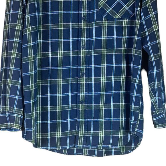 Carhartt Long Sleeve Flannel Button Front Shirt Blue and Green Size Medium 📦 - Picture 11 of 12